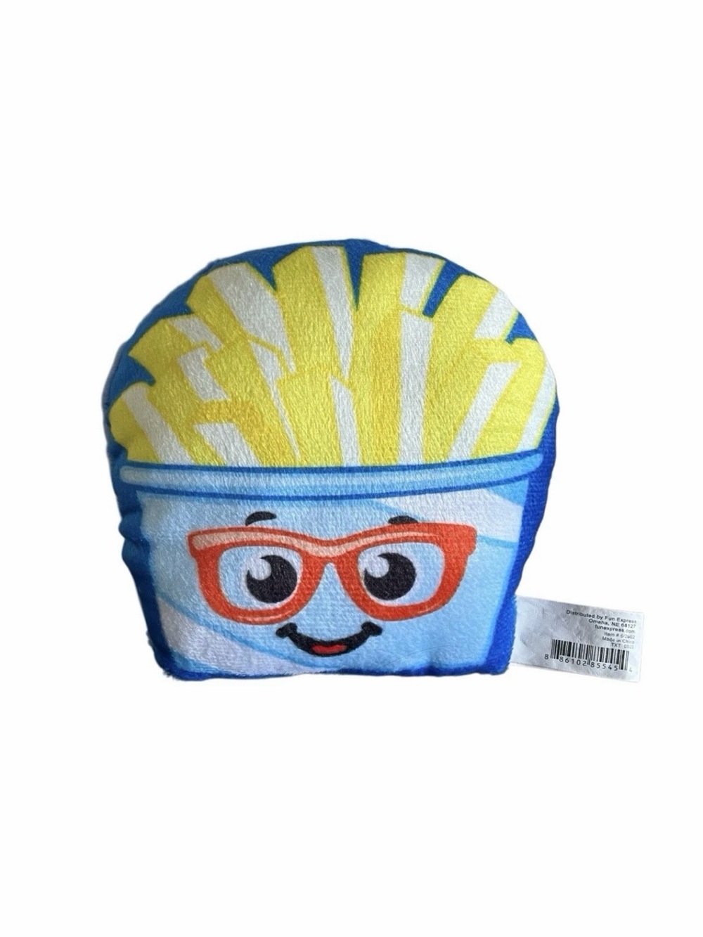 Fun Express French Fries Plush Stuffed Toy Funny Fast Food Smiley Face 5 Inch